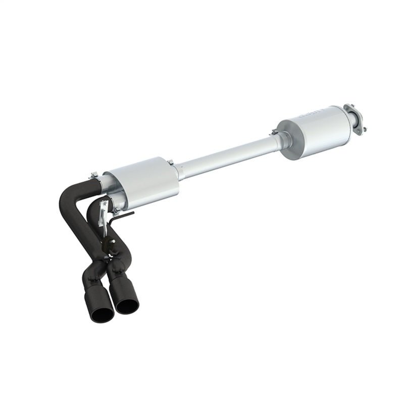 2015-2020 F-150 Pre Axle 4" OD Dual Outlet 3" Black Coated Cat Back Exhaust - View 4 | Dirty Garage