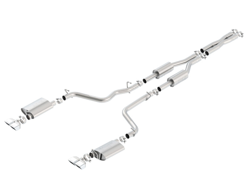 Borla 09-14 Dodge Challenger R/T 5.7L RWD 2Dr. Dual Rctgl. Angle S-Type CB Exhaust - Rear Split Exit - View 3 | Dirty Garage
