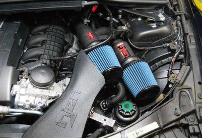 2007-2009 335i 2008-2009 135i 3.0L L6 Twin Intake Wrinkle Black Short Ram Intake - View 3 | Dirty Garage