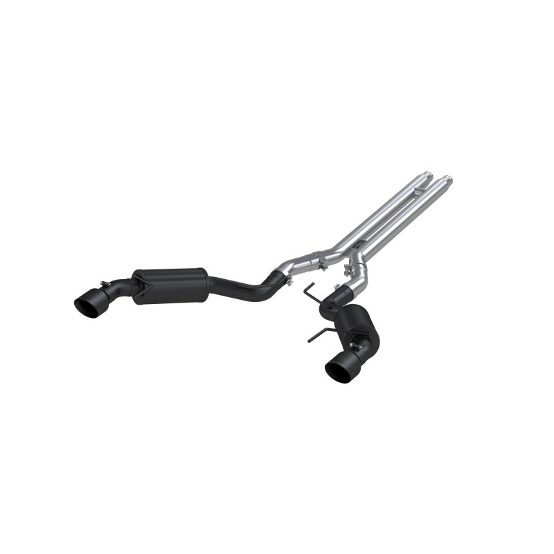 2005-2014 Mustang GT 5.0 3" Cat Back Dual Split Rear Street Version 4.5" Tips Black Coated - View 3 | Dirty Garage