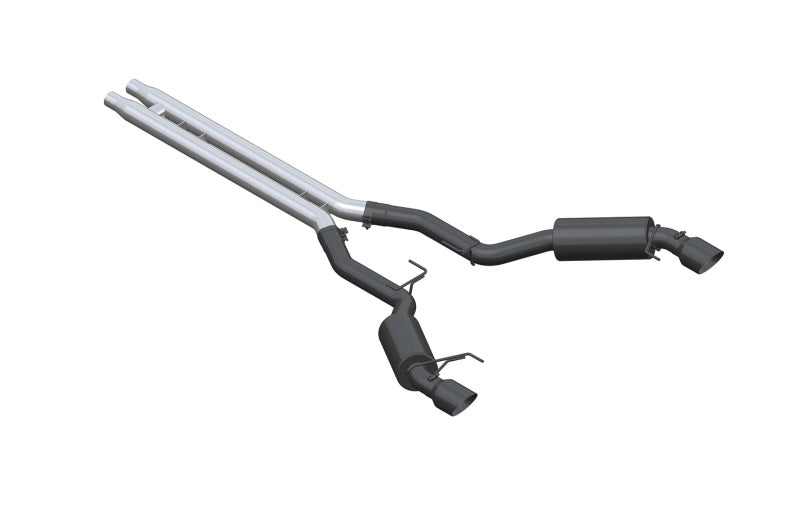 2005-2014 Mustang GT 5.0 3" Cat Back Dual Split Rear Street Version 4.5" Tips Black Coated - View 4 | Dirty Garage