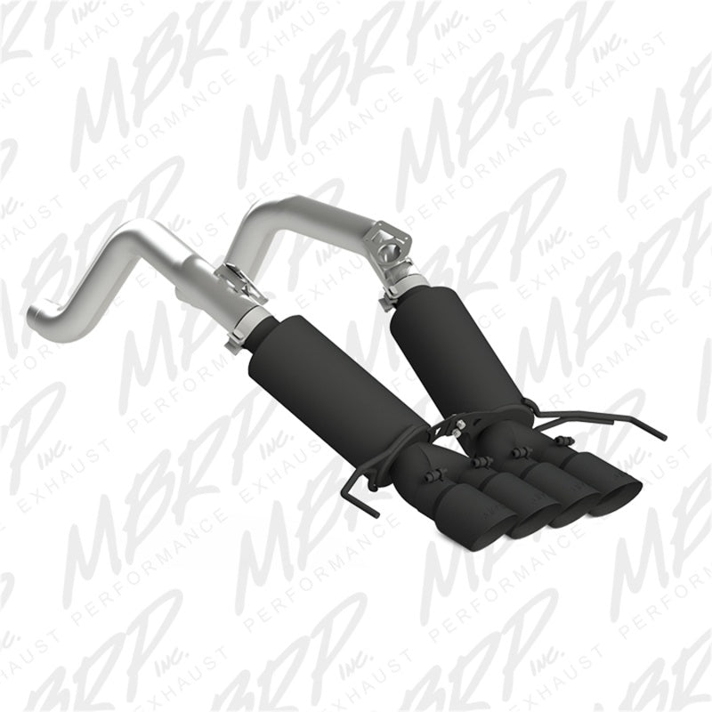2014-2019 Corvette V8 6.2L 3" Black Dual Cat Back w 4" Quad Dual Wall Tips - View 4 | Dirty Garage