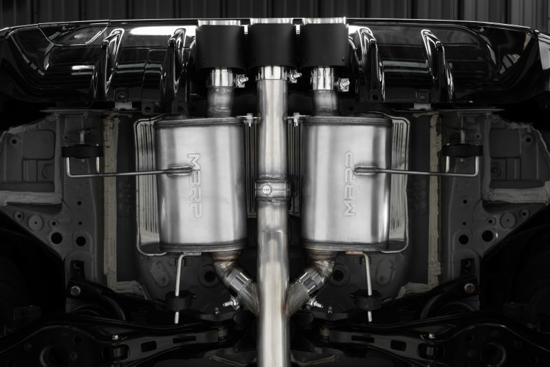 2023-2024 Civic Type R 2.0L T304 SS 3" Cat Back Exhaust Triple Center Outlet Carbon Tips - View 2 | Dirty Garage