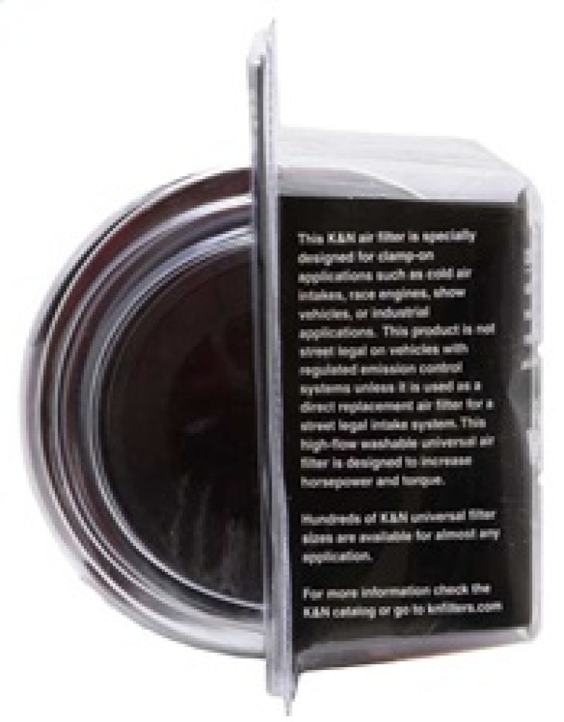 Universal Air Filter Chrome Round Tapered Red - 4in Flange ID x 1.125in Flange Length x 9.5in H - View 18 | Dirty Garage