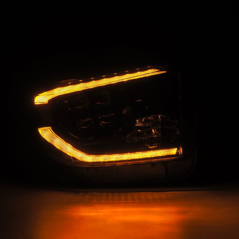 2014-2021 Tundra Nova-Series LED Projector Alpha Black Headlights Active Light Sequential Signal DRL - View 5 | Dirty Garage