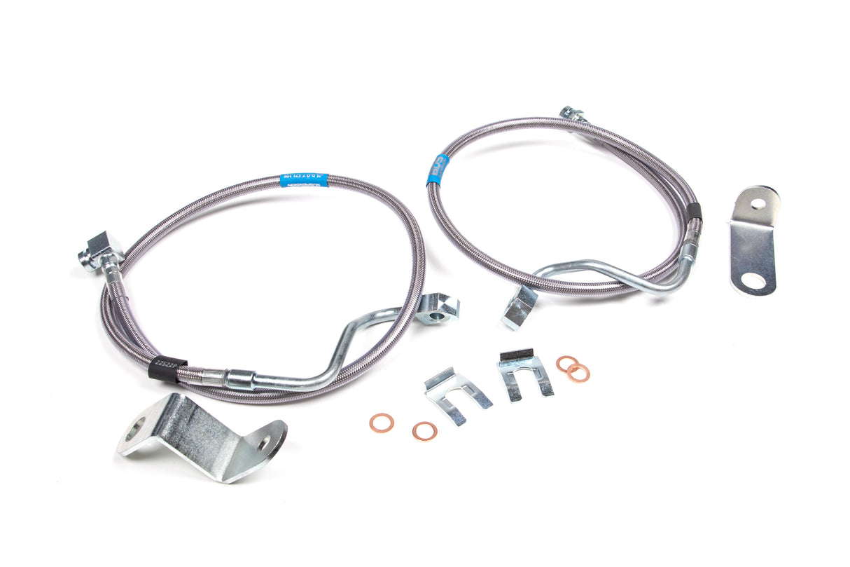 2005-2006 F-250/F-350 4WD Front Stainless Steel Brake Hose Kit | Dirty Garage