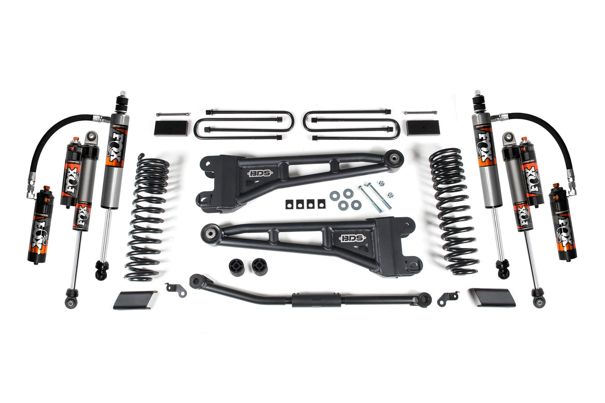2023-2025 F-450 2.5" Front Radius Arm Lift 1" Rear Block Fox 2.5 FPS Shocks | Dirty Garage