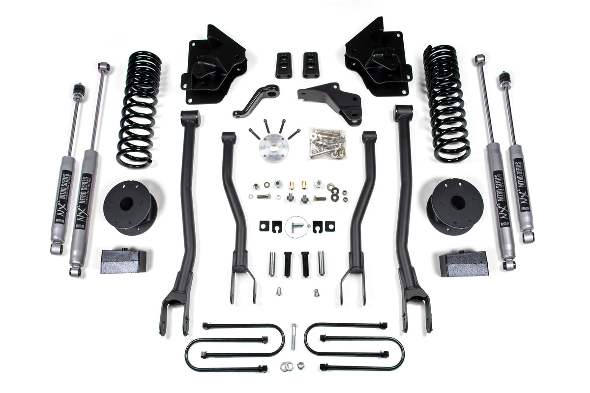 2013-2018 Ram 3500 4" Lift 4-Link Air Bag Diesel Fox Shocks | Dirty Garage