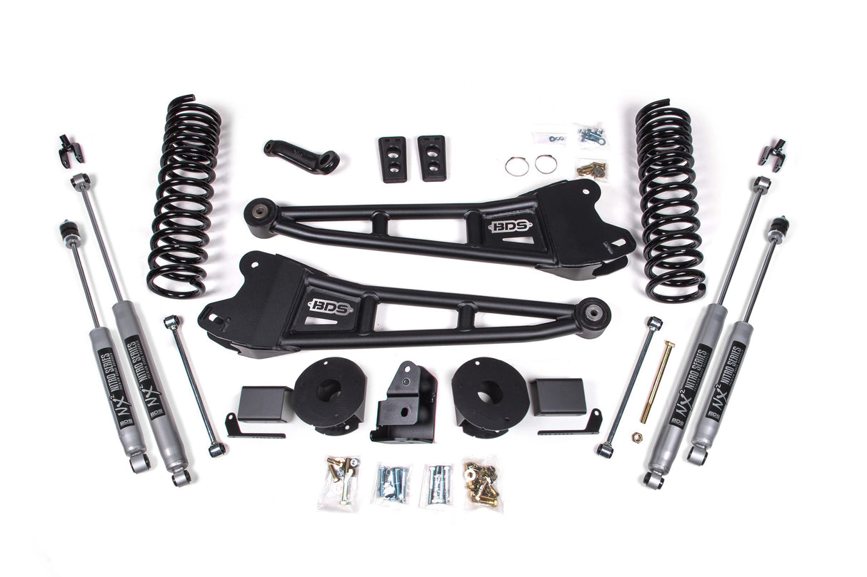 2014-2018 Ram 2500 4" Radius Arm Gas Fox 2.0 Rear Air Ride | Dirty Garage