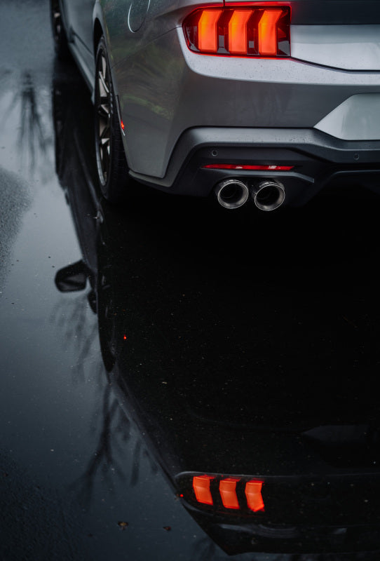2024-2026 Mustang 5.0L T304 SS 3" Cat Back Exhaust Quad Carbon Fiber Tips Valve Delete - View 3 | Dirty Garage
