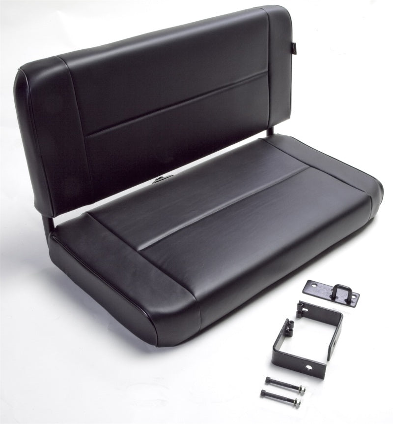 Rugged Ridge Fixed Rear Seat Black 55-95 Jeep CJ / Jeep Wrangler - View 6 | Dirty Garage