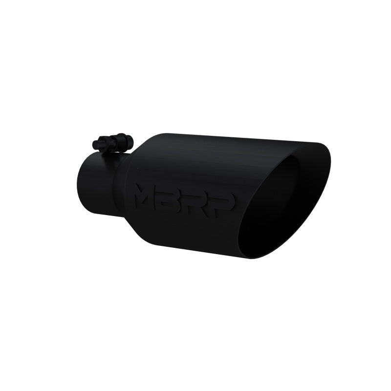 Universal Dual Wall Angle Rolled End Tip 4".5" OD 2.5" Inlet 11" Length Black - View 2 | Dirty Garage