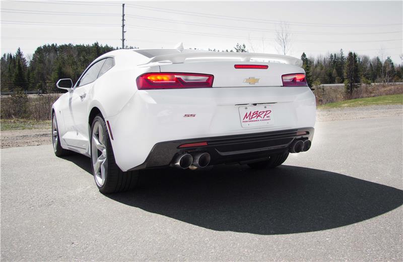 2016 Chevy Camaro 6.2L 3" Alum Race Dual Cat Back 4.5" Quad Dual Wall Tips - View 3 | Dirty Garage
