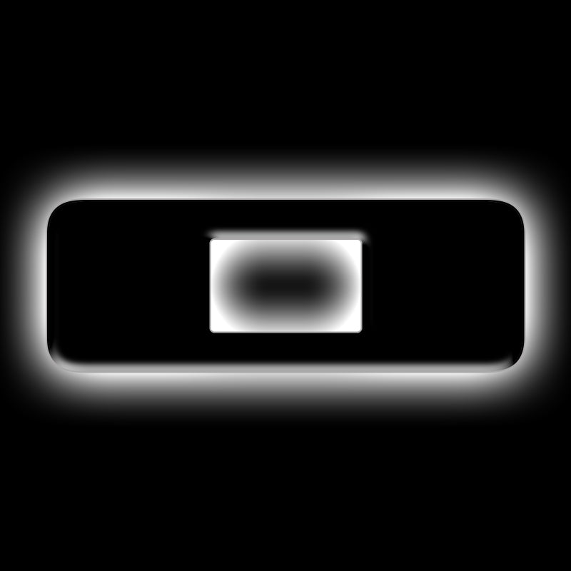 Universal Illuminated LED O Letter Badge Matte Black Surface - View 2 | Dirty Garage