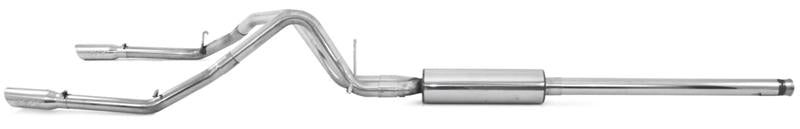 2014-2023 GM 1500 Dual Split Rear T409 3" Cat Back Exhaust - View 5 | Dirty Garage