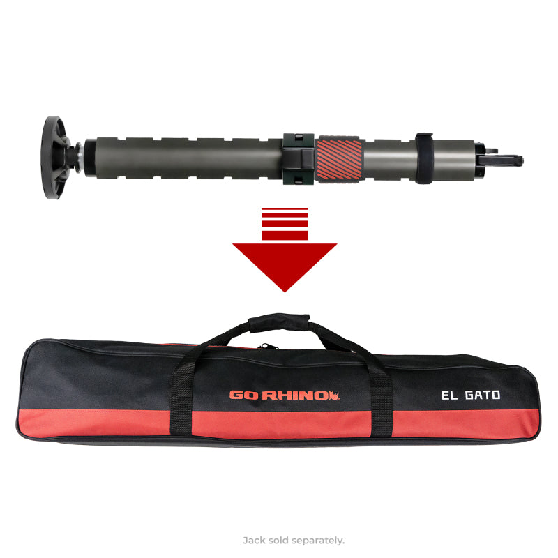 Go Rhino XVenture Gear El Gato EG1 Hydraulic Jack Bag - Black/Red Nylon - View 5 | Dirty Garage