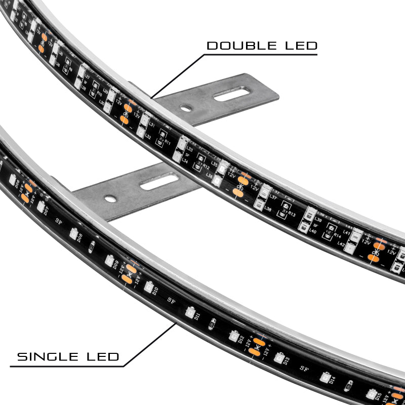 Universal LED Illuminated Wheel Rings Double LED White - View 12 | Dirty Garage