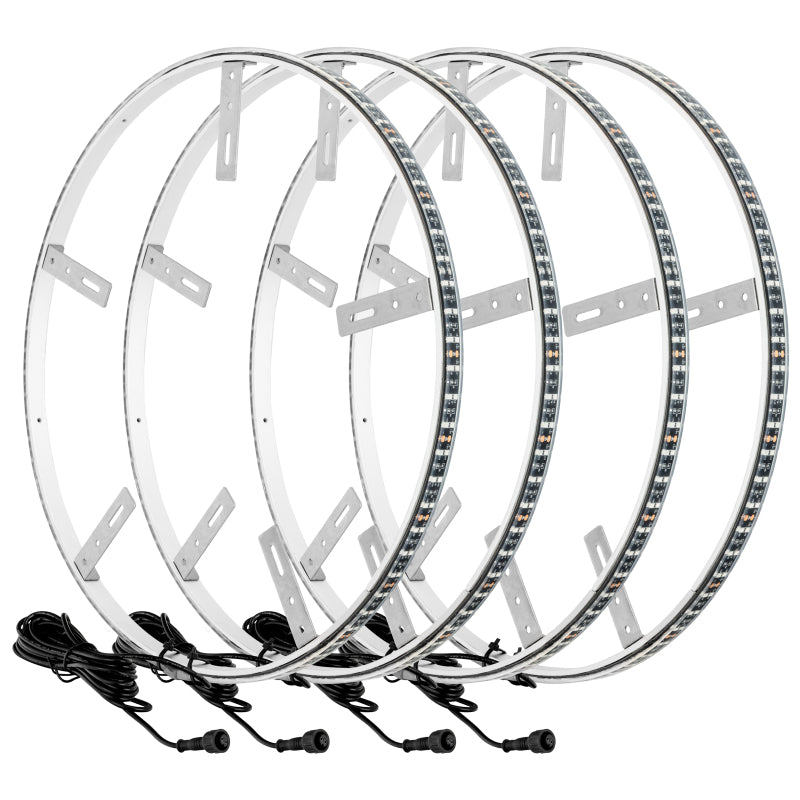 Universal LED Illuminated Wheel Rings Double LED White - View 8 | Dirty Garage