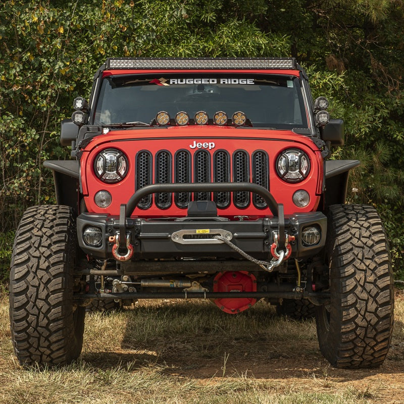 Rugged Ridge Arcus Front Bumper Set W/ Overrider 2018 Jeep Wrangler JK - View 10 | Dirty Garage
