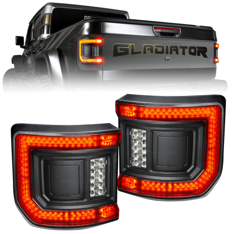 2020-2025 Gladiator JT Flush Mount LED Tail Lights Tinted Lens - View 3 | Dirty Garage