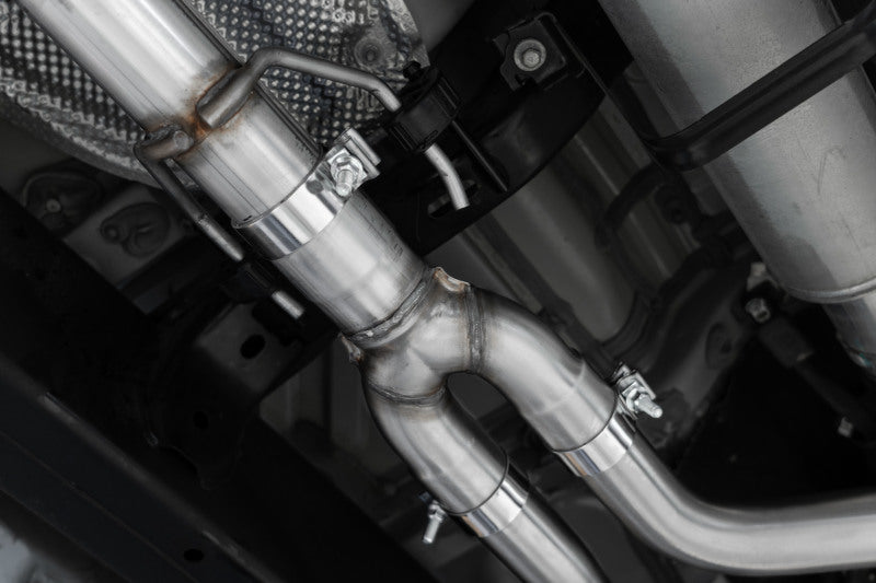 2022 Tundra 3.5"L Dual Cat-back 4" Single Side Exit Rolled Tip Aluminized Steel - View 3 | Dirty Garage