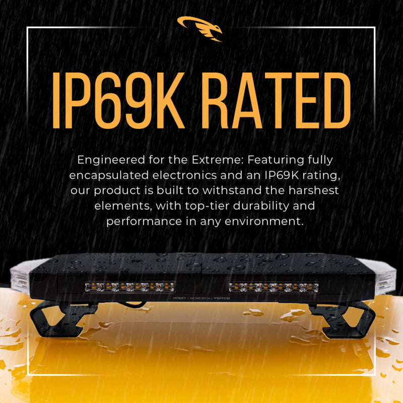 Universal 16" Hornet Series Amber LED Stealth Rooftop Strobe Bar - View 10 | Dirty Garage