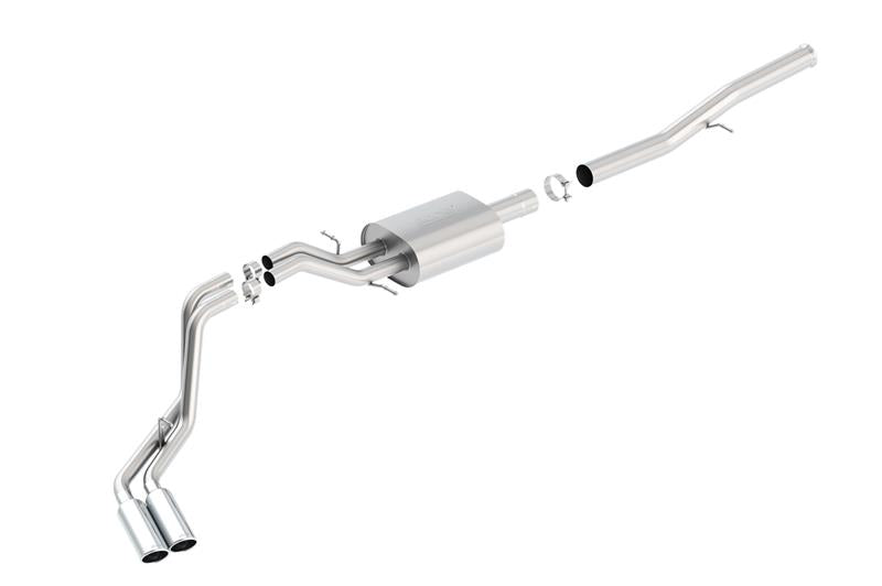 Borla 14 Silv/Sierra 1500 EC Std/CC Short 143.5in WB S-Type Dual Rolled Side Exit Cat-Back Exhaust - View 4 | Dirty Garage