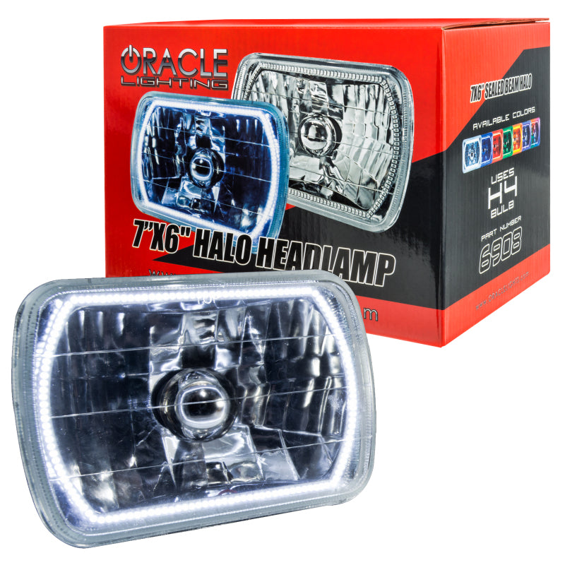 Universal Pre Installed Lights 7x6" Sealed Beam White Halo - View 5 | Dirty Garage