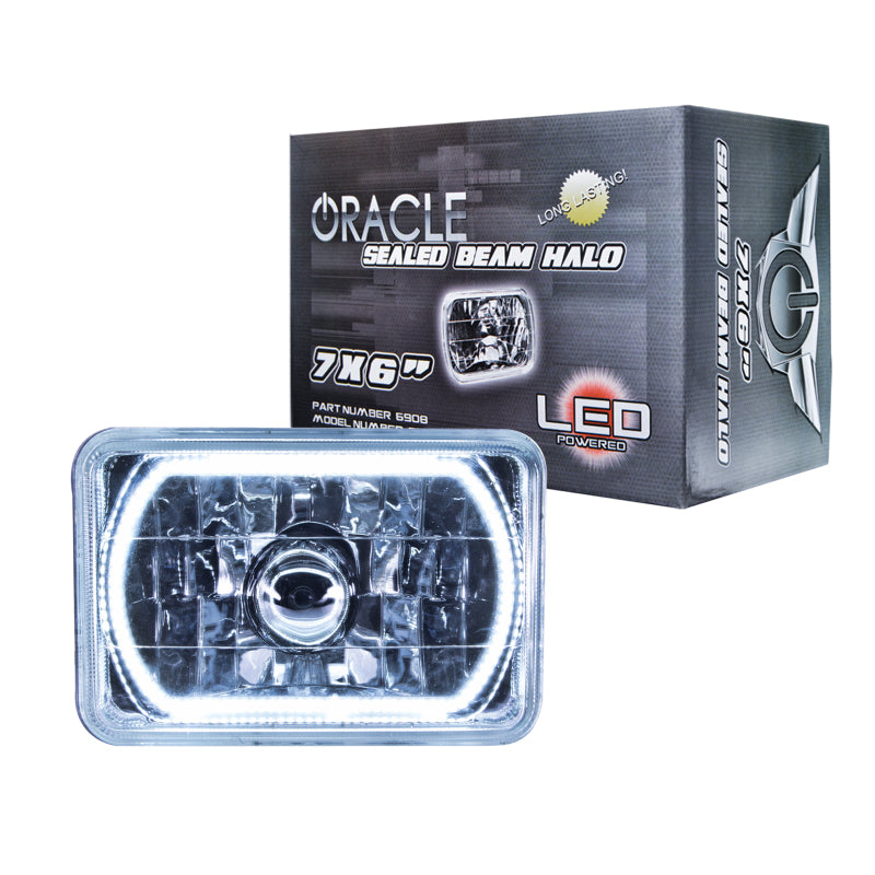 Universal Pre Installed Lights 7x6" Sealed Beam White Halo - View 4 | Dirty Garage