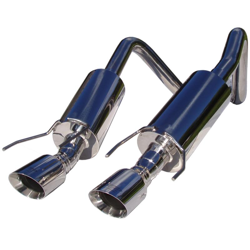 2005-2008 Corvette Dual Muffler Axle Back 4 Round Dual Wall Tips - View 4 | Dirty Garage