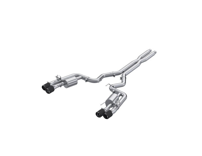 2024 Mustang GT 3" Cat Back Quad Tip 4" Carbon Fiber Tips - View 2 | Dirty Garage