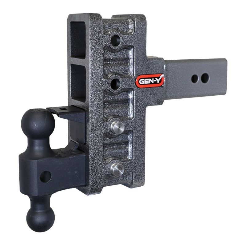 Gen-Y Mega Duty 3in Shank 6in Offset Drop 32K Hitch w/GH-0161 Dual-Ball/GH-0162 Pintle Lock | Dirty Garage