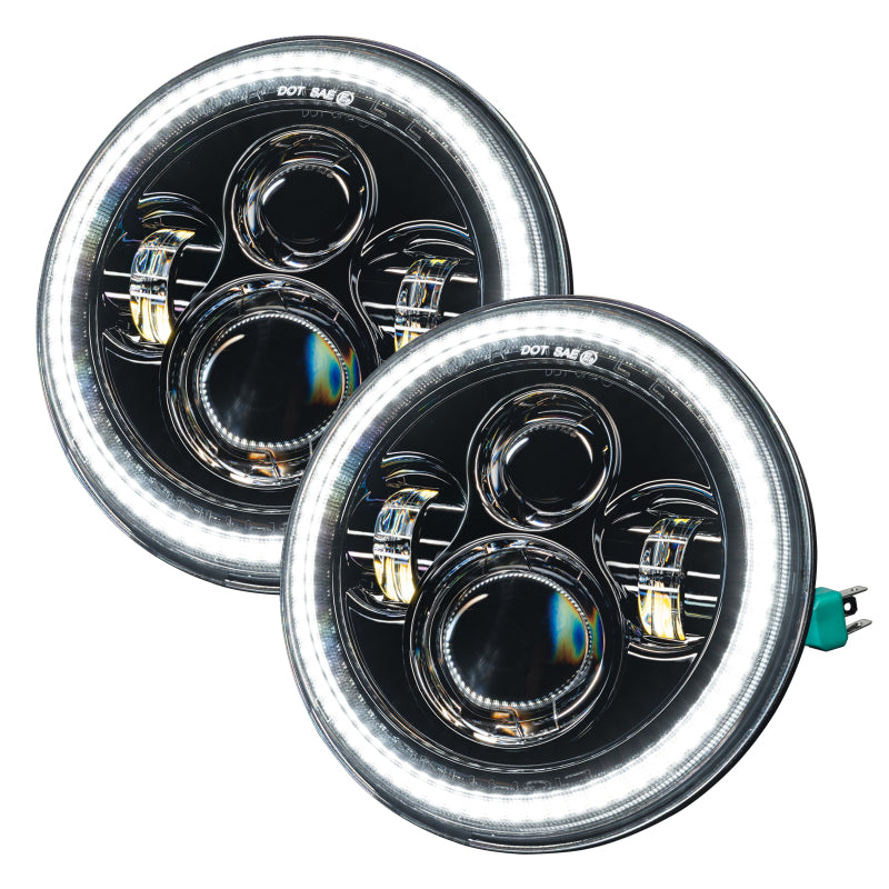 2007-2018 Wrangler JK Switchback LED Halo Headlights Amber White Switchback - View 17 | Dirty Garage