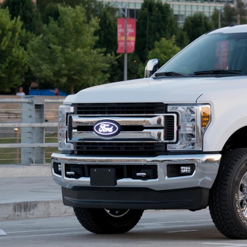 2017-2020 Super Duty Front Luminix Ford LED Emblem - w/o Camera CutOut - View 6 | Dirty Garage