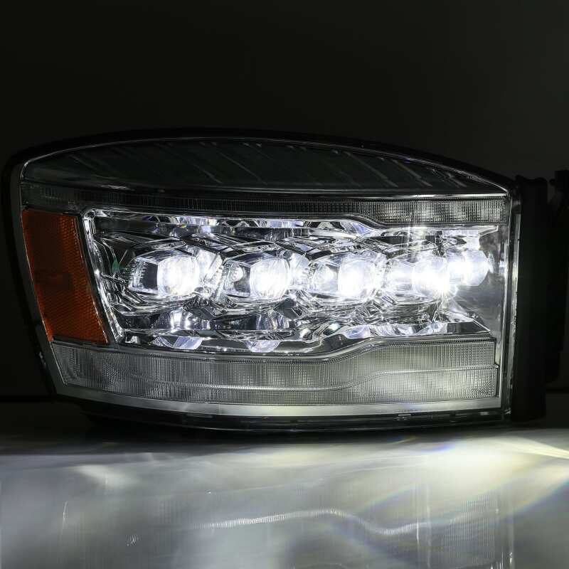 2006-2008 Ram HD Nova-Series LED Projector Chrome Headlights Sequential Signal DRL Amber LED - View 4 | Dirty Garage