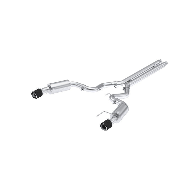 2024 Mustang GT 5.0L 3" Cat-Back Dual Split Rear Carbon Fiber Tips Street | Dirty Garage