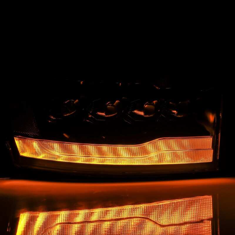 2006-2008 Ram HD Nova-Series LED Projector Headlights Plank Style Alpha Black Sequential Signal Amber DRL - View 6 | Dirty Garage