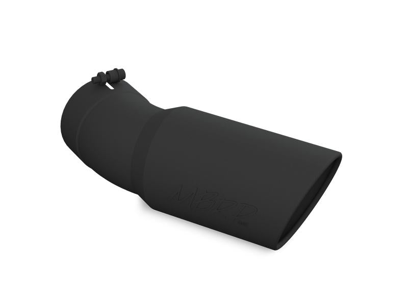 Universal 6" OD 5" Inlet 15.5" Length 30 Deg Bend Angled Rolled End Black Tip - View 4 | Dirty Garage