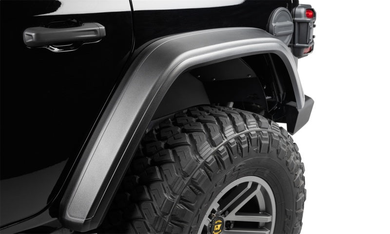 2018-2021 Wrangler JL 2-Door & 4-Door Black Flat Style Flares 4-Piece - View 7 | Dirty Garage