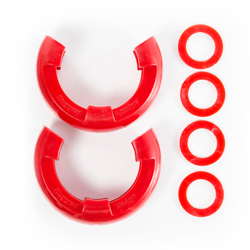 Rugged Ridge Red 7/8in D-Ring Isolator Kit | Dirty Garage