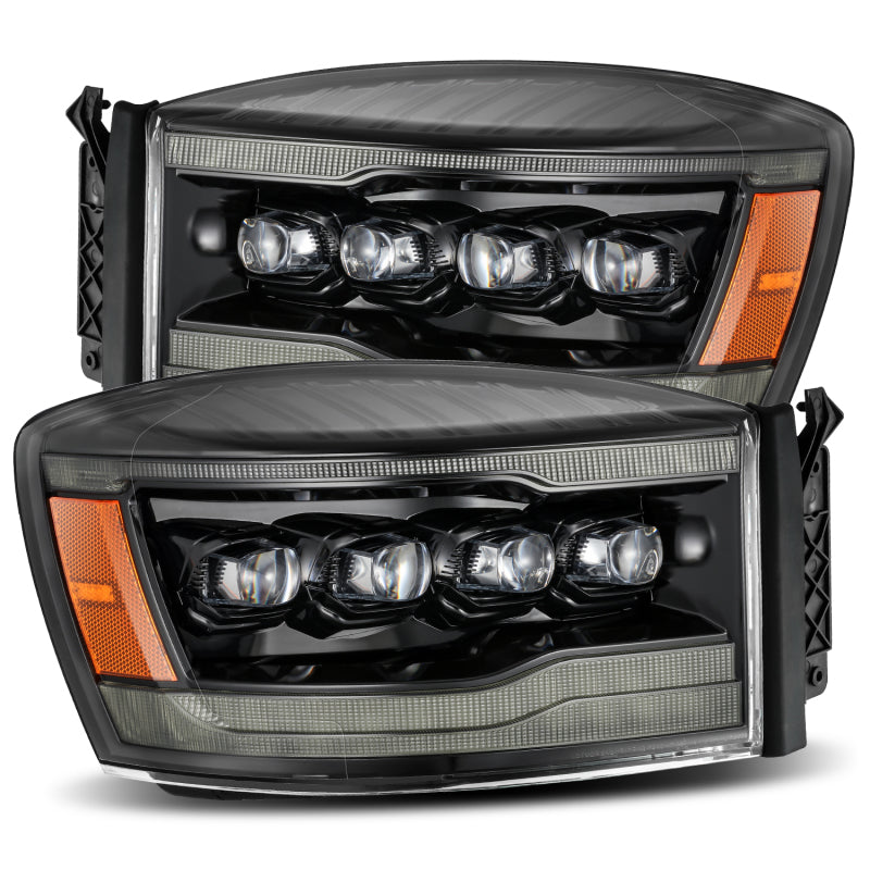 2006-2008 Ram HD Nova-Series LED Projector Headlights Plank Style Alpha Black Sequential Signal Amber DRL | Dirty Garage