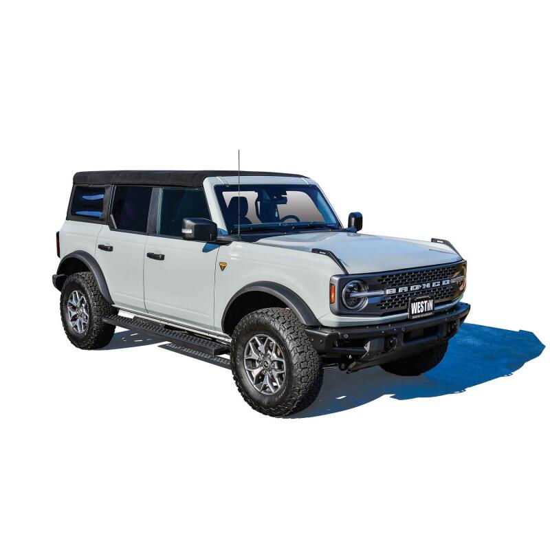 Universal 75" Black Grate Steps Running Boards - View 2 | Dirty Garage