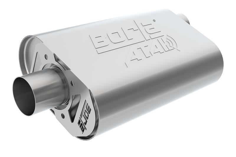 Borla CrateMuffler SBC Hot 350/383 2.5 inch Offset/Center 14in x 4.35in x 9in Oval Atak Muffler - View 4 | Dirty Garage