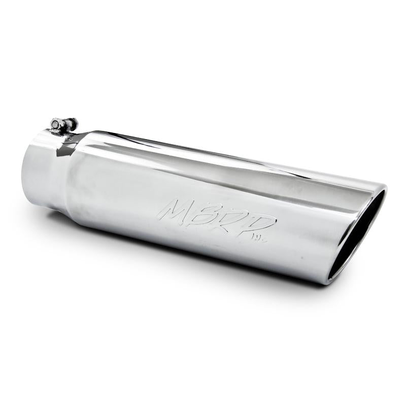 Universal 5" OD Angled Rolled End 4" Inlet 18" T304 Exhaust Tip - View 4 | Dirty Garage