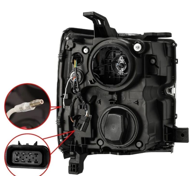 2015-2019 GM HD Luxx-Series Projector Black Headlights - View 5 | Dirty Garage