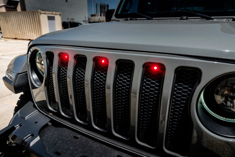 2018-2022 Wrangler Pre-Runner Style LED Grille Kit Red - View 2 | Dirty Garage