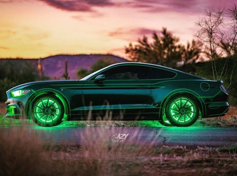 Universal LED Illuminated Wheel Rings 15" ColorSHIFT - View 2 | Dirty Garage