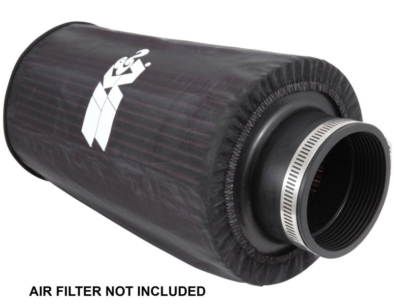 Universal Round Tapered Filter Wrap - Black - 6in Base ID x 4.625in Top ID x 9in Height - View 3 | Dirty Garage