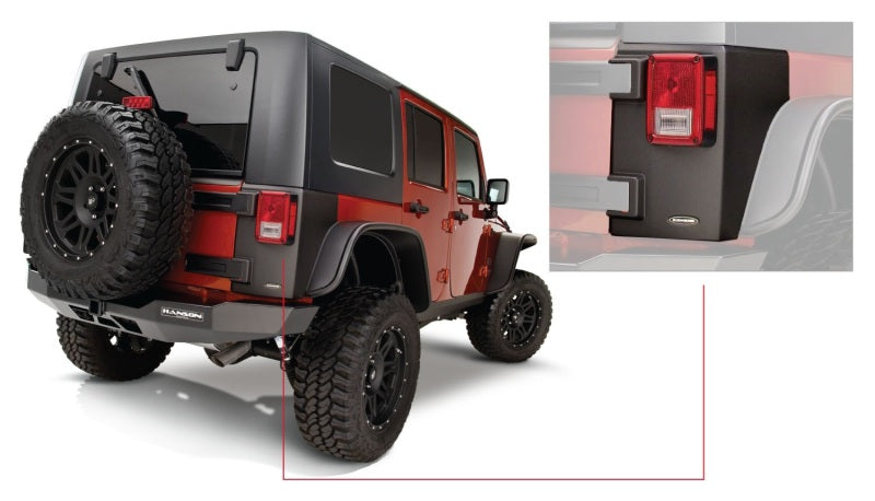 2007-2018 Wrangler 4-door Trail Armor Black Rear Corners | Dirty Garage