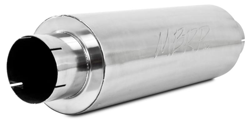 MBRP Universal Quiet Tone Muffler 5in Inlet /Outlet 8in Dia Body 31in Overall - View 4 | Dirty Garage